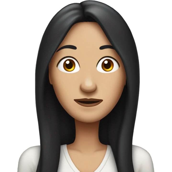 middle aged women with long black hair, long nose emoji