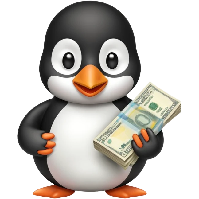 pingu and money emoji