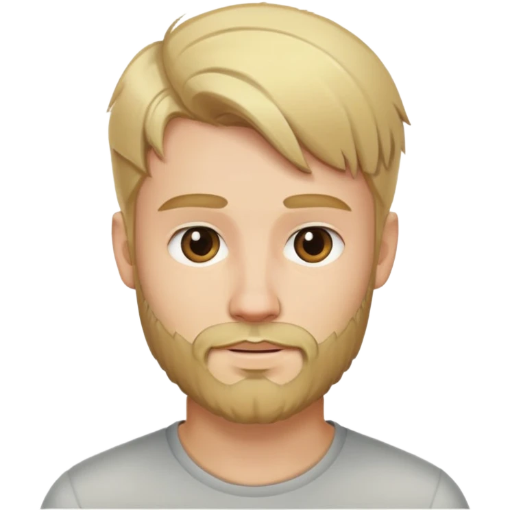 young man with blonde hair and medium beard emoji