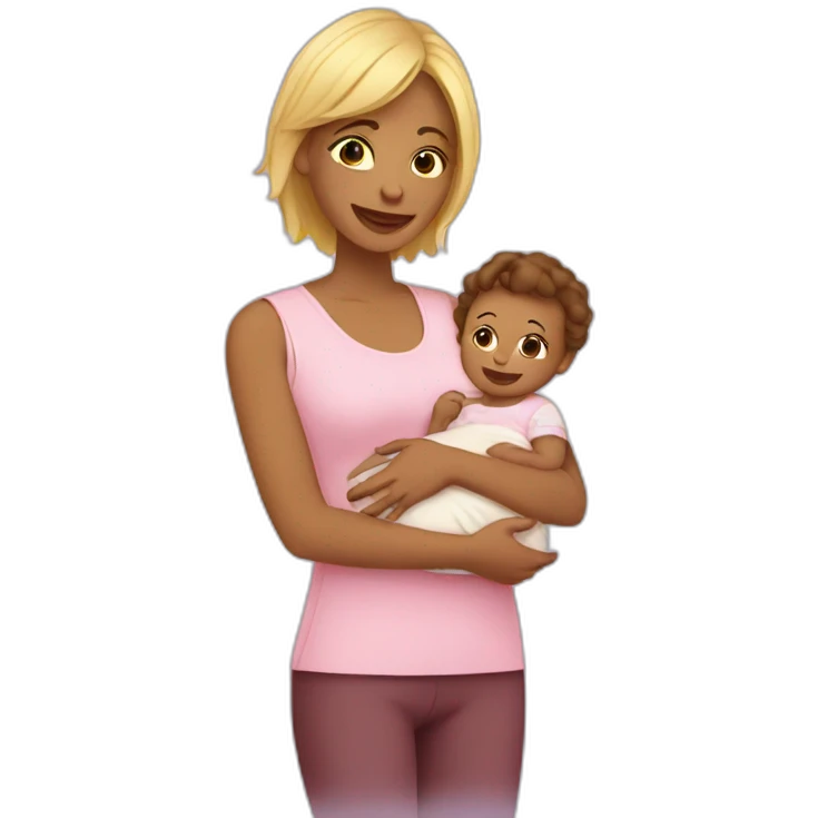 mom with baby emoji