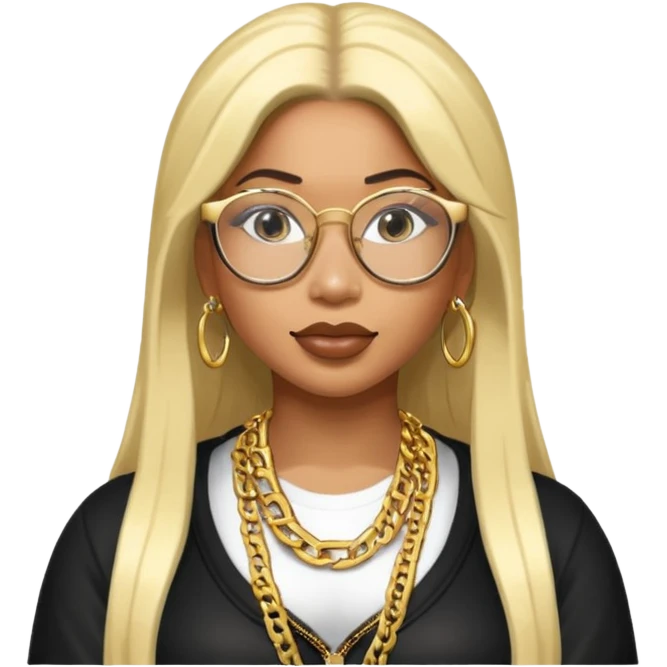 Rapper Nicki Minaj wear glasses emoji