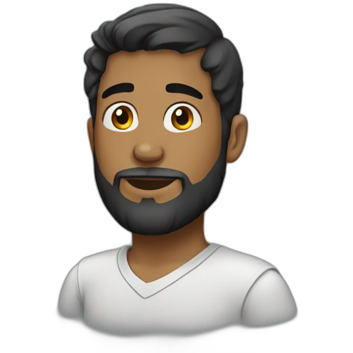 boy with beard and neck tattoo emoji