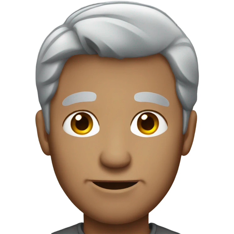 Gray man with gray hair emoji
