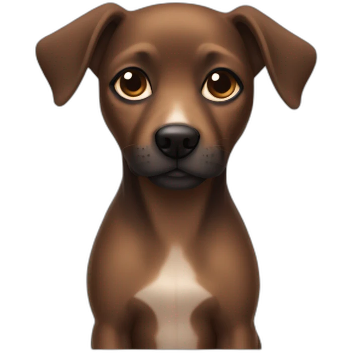 little dog pincher with black skin color and some brown hair emoji