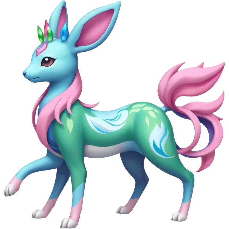 Suicune-Aurorus-Sylveon-Meganium-fusion (full body) emoji