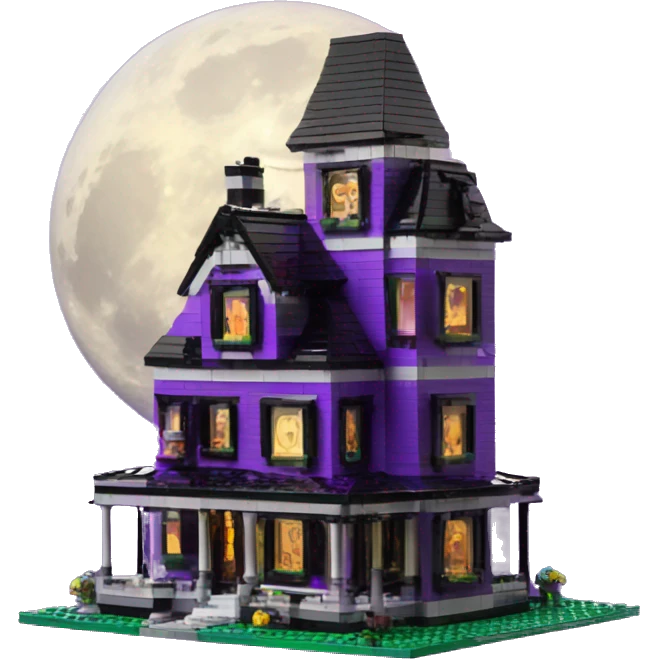 Lego Purple Haunted House Moon emoji