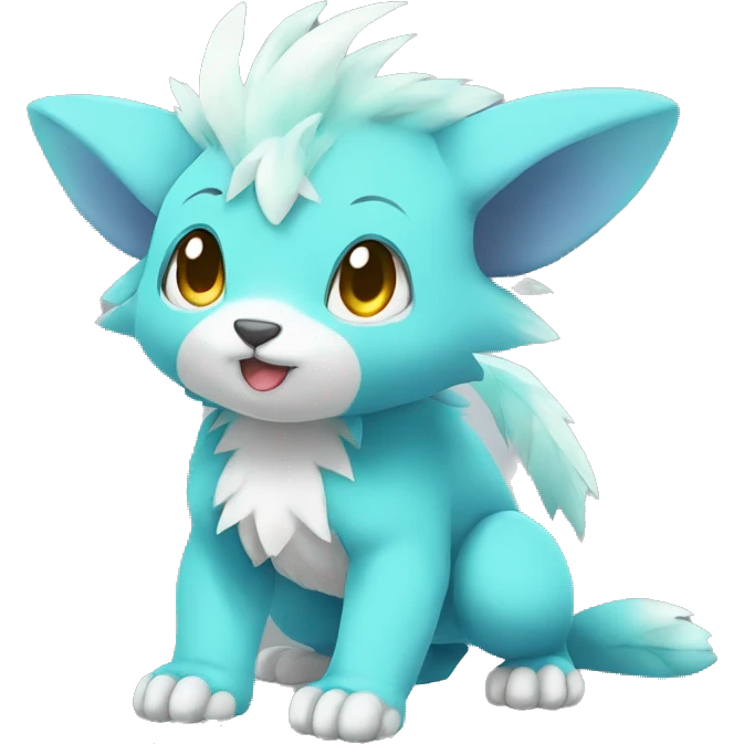 Cute cool shiny colorful animal hybrid Fakemon full body emoji