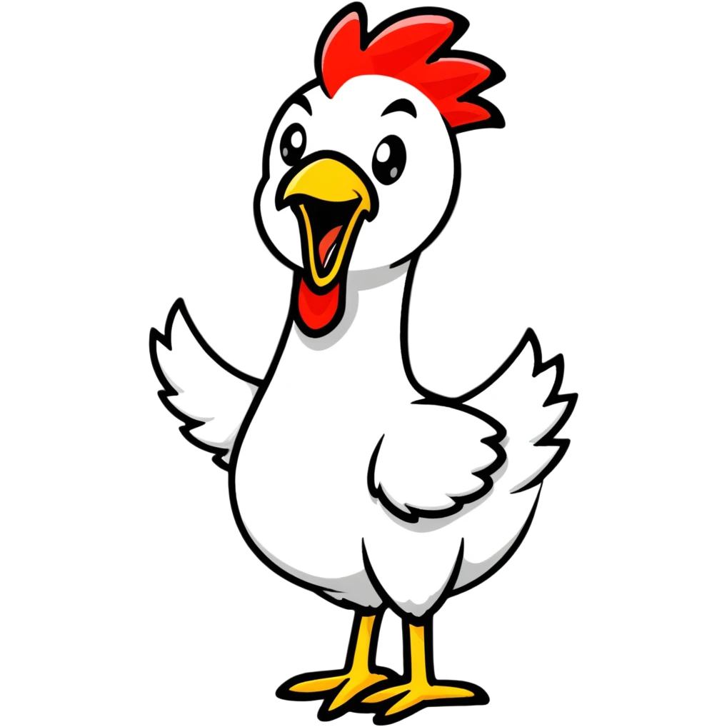 shouting yellow long neck chicken emoji