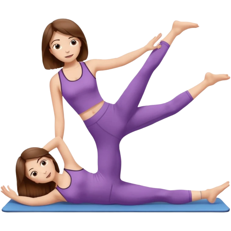 Pilates teaser, girl brown hair emoji