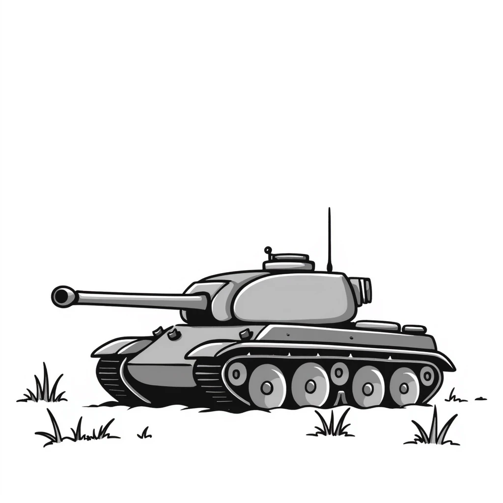 A tank in a field emoji