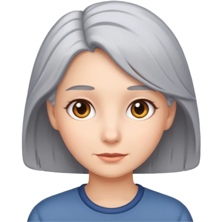 girl have gray hair  emoji