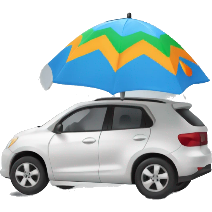 Quiero un carro que tenga en eltecho una carpa de campaña  emoji