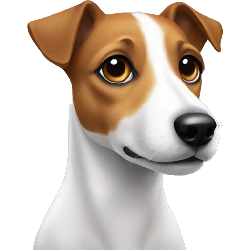 jack russell terrier with a white spot on the ear emoji