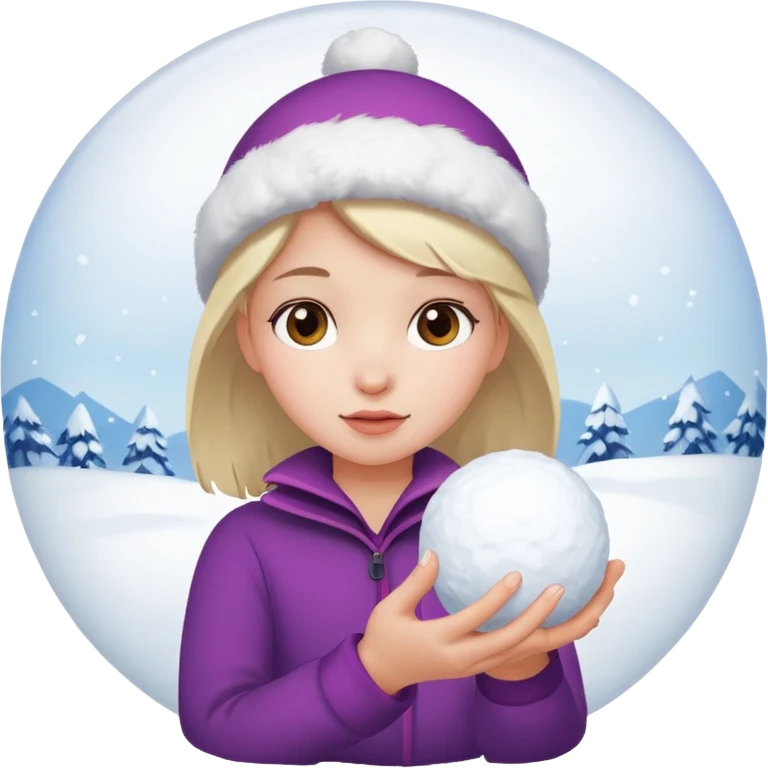 young girl with snowball











 emoji