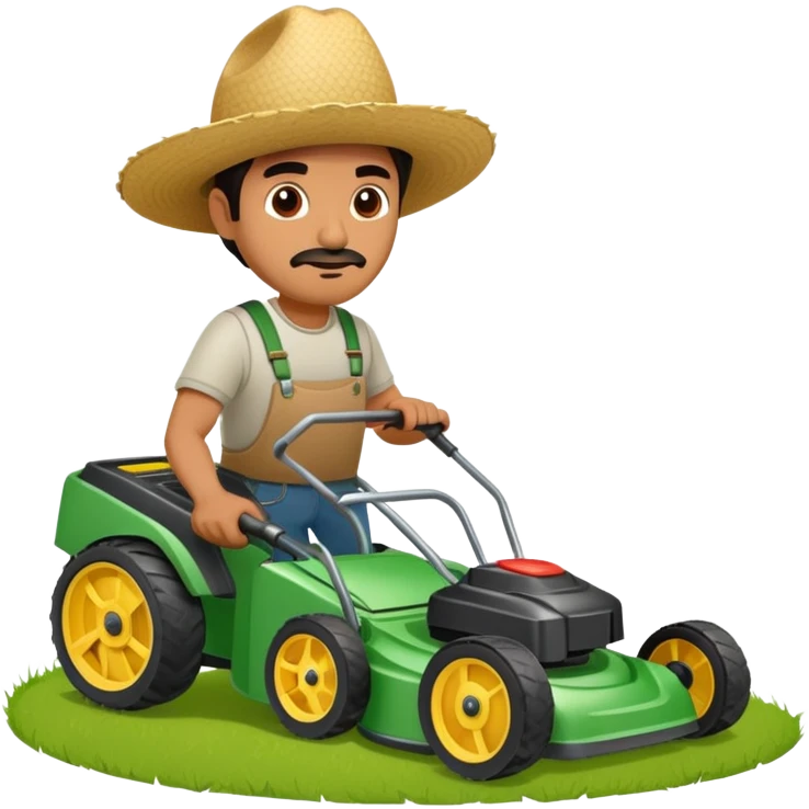 Mexican man with lawnmower emoji