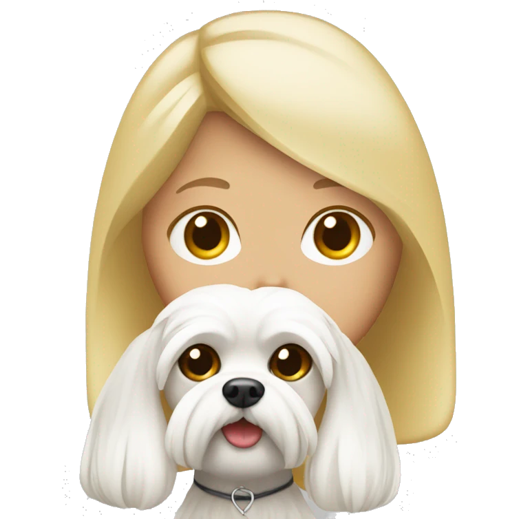 blonde maltese with a mistress emoji