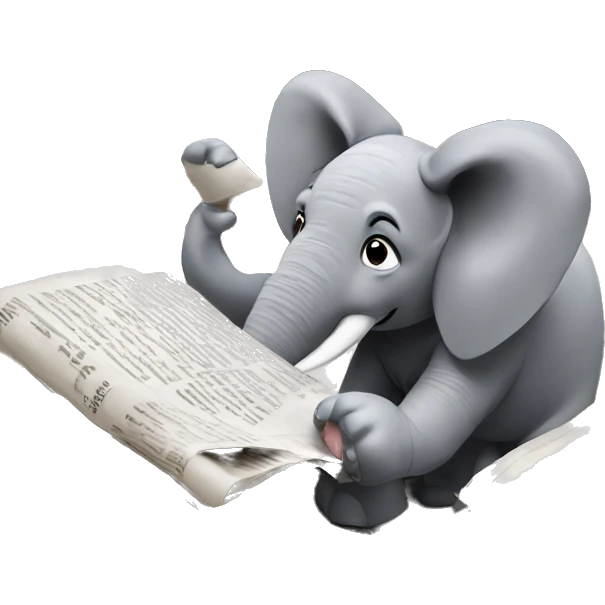 elephant reading a newspaper emoji