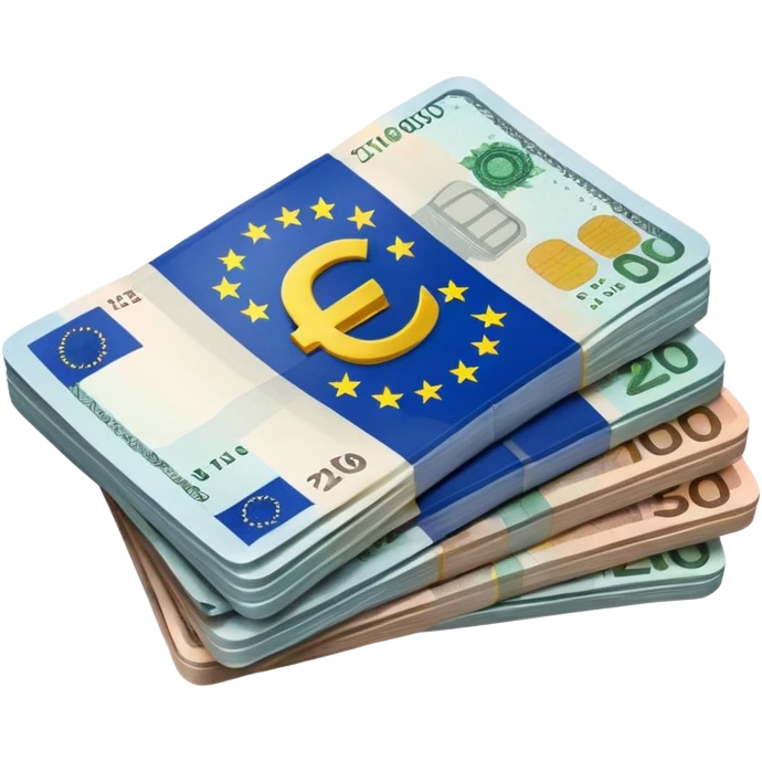 Digital euro bills  emoji