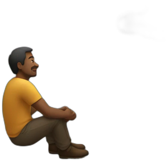 Man sit looking at the sky emoji