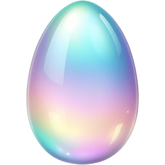Sparkly glossy glittery Pastel iridescent transparent luminescent glass crystal egg emoji