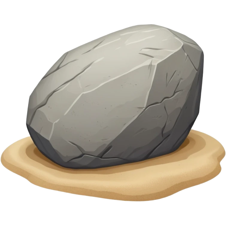generate realistic detailed big stone on sand emoji
