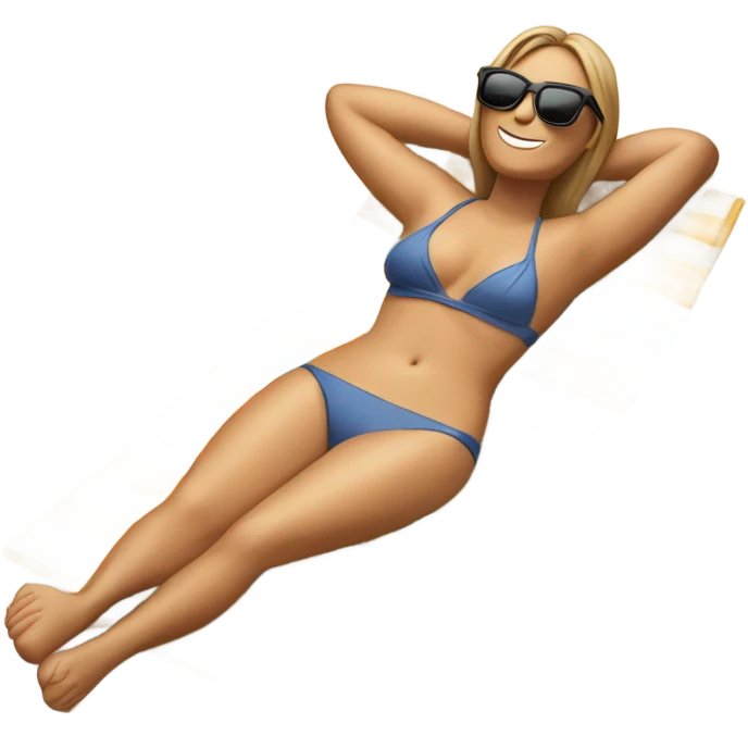 Laying down on a beach emoji