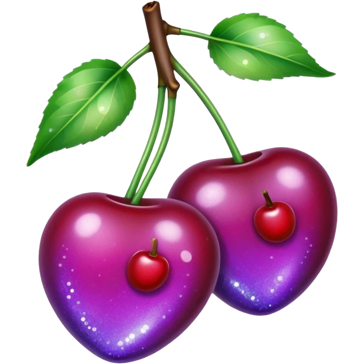 glitter purple and cian 2 cherrys emoji