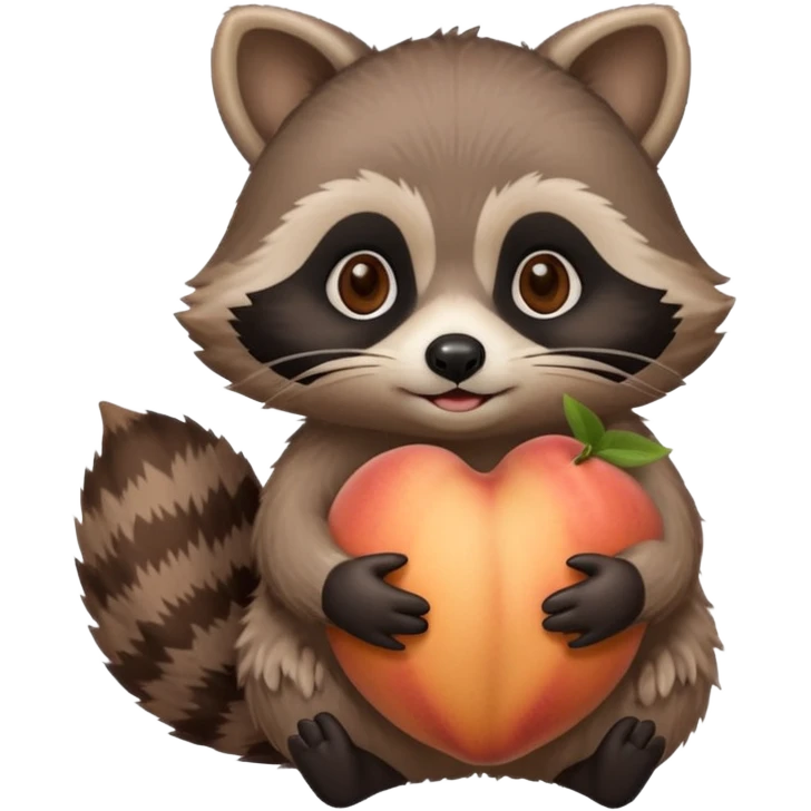 Raccoon in a peach 🦝🍑  emoji
