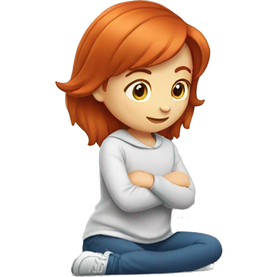 Kneeling redhead girl emoji