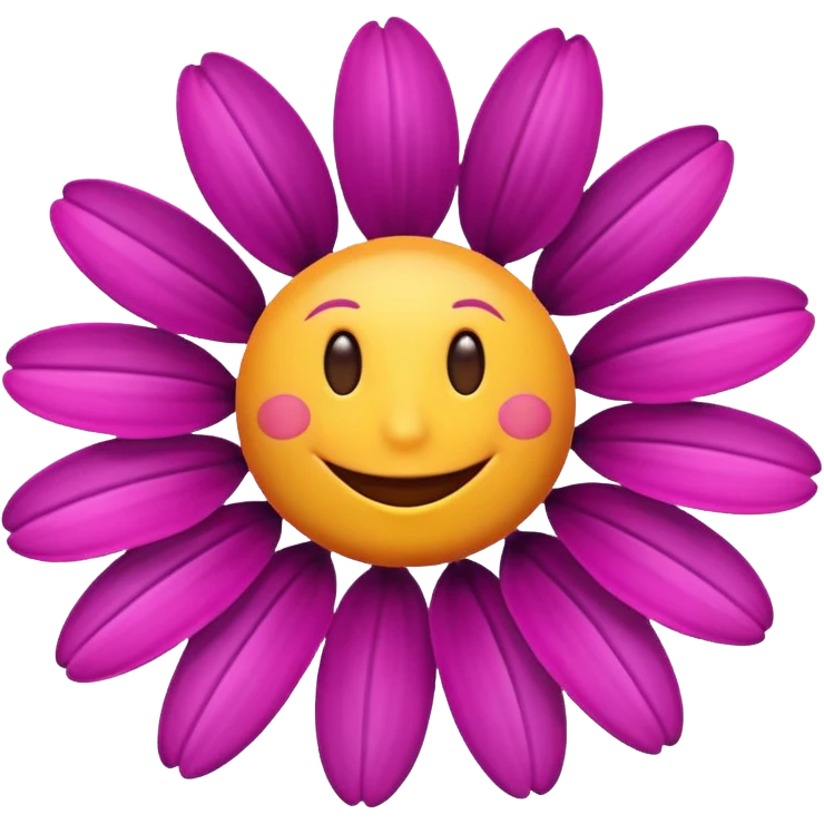 a flower with a personality emoji