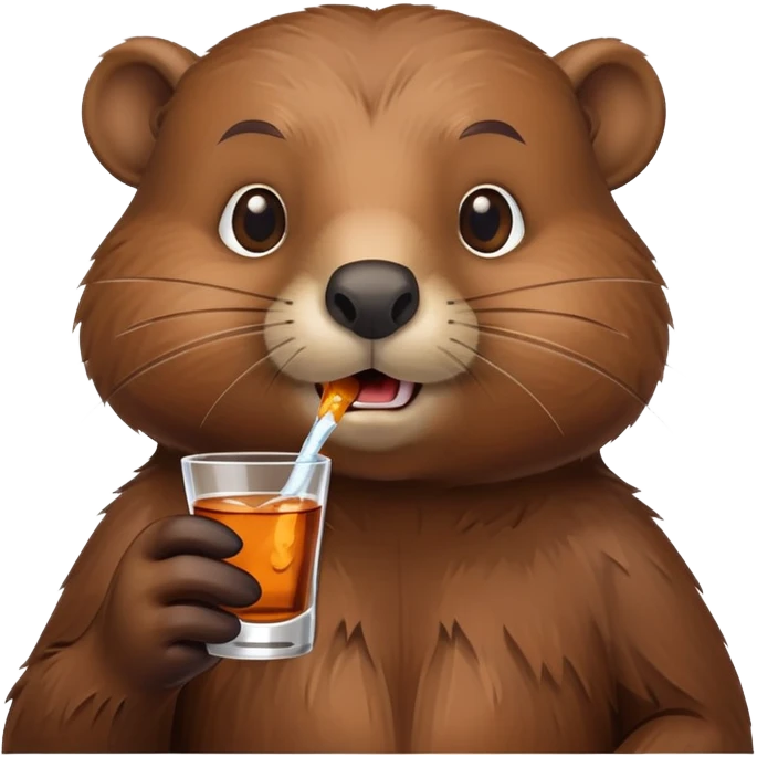 Beaver drinking vodka emoji