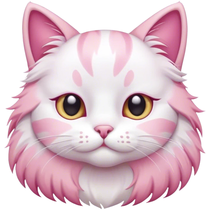 Pink and white cat emoji