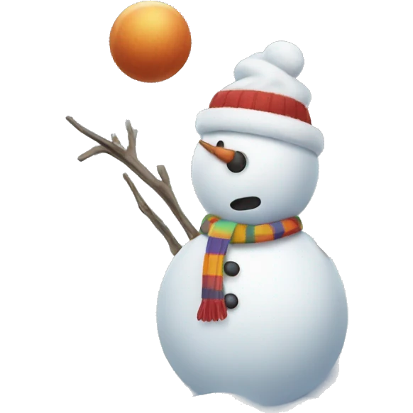 Snowman with balls emoji
