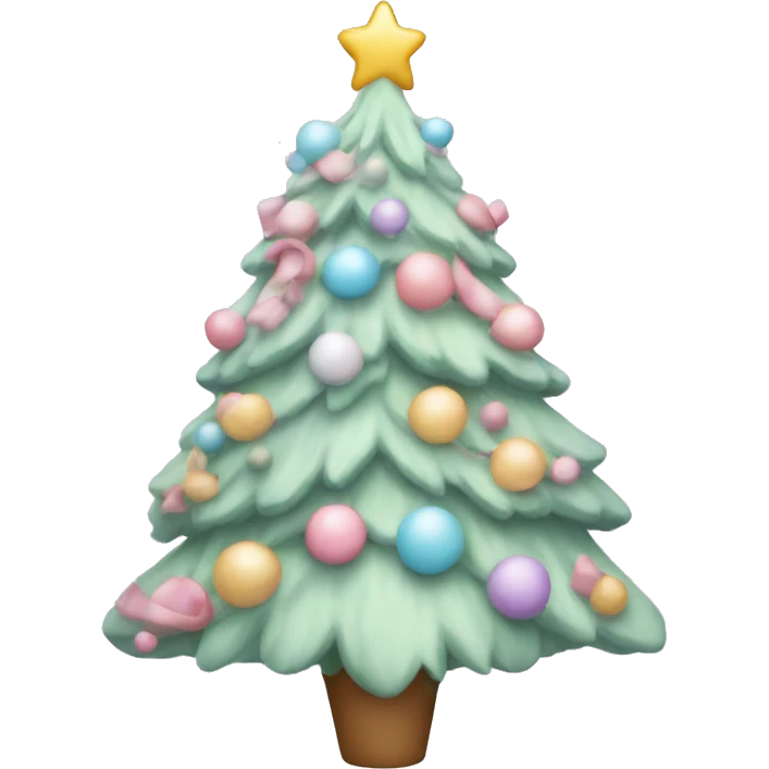 Pastel Christmas tree emoji