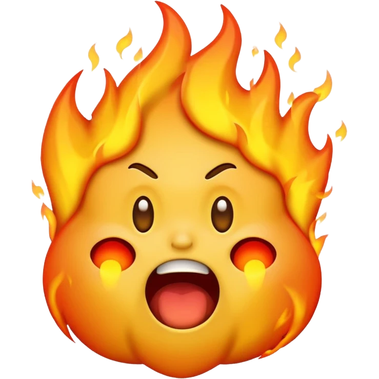 emoji on fire panicking  emoji
