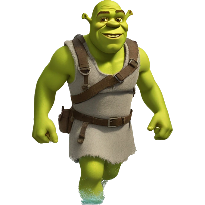 Shrek che cammina sull'acqua  emoji