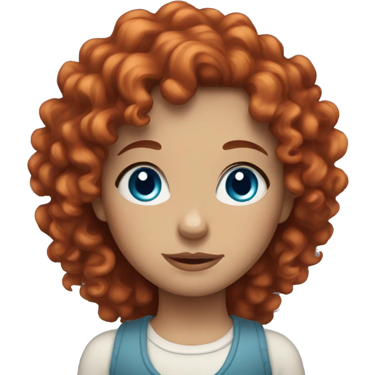Girl with red curly hair and blue eyes  emoji
