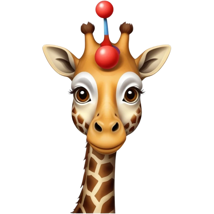 Giraffe with a Clowns nose emoji