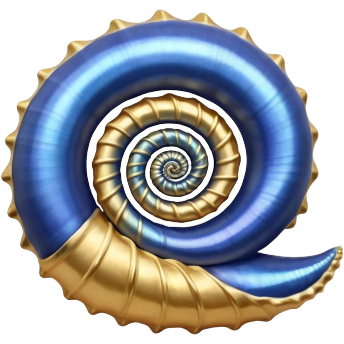 Navy blue and gold conch shell emoji