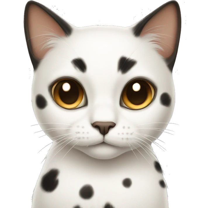 white cat with light brown and black spots  emoji