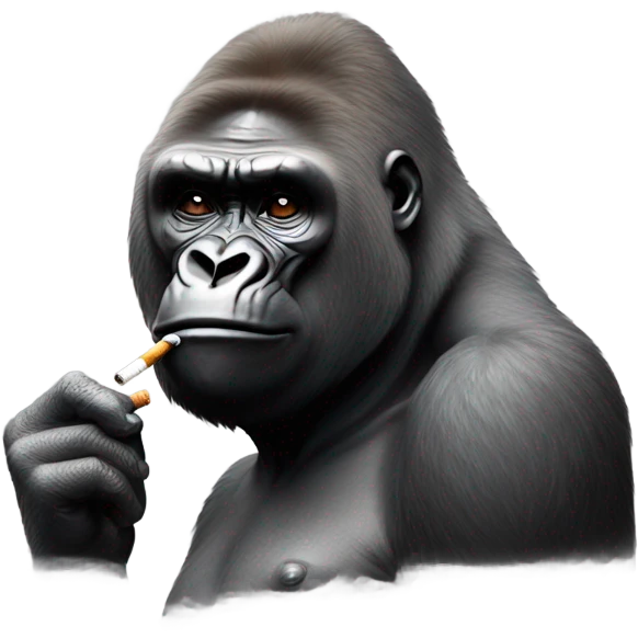 Gorilla smoking emoji