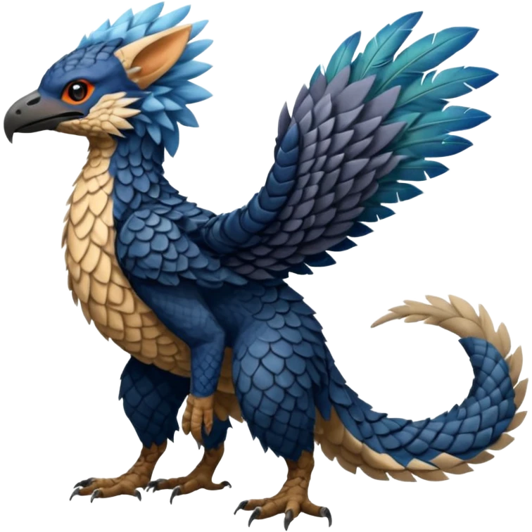 Trico-Fionbri-Vernid-Nargacuga-fusion, full body emoji