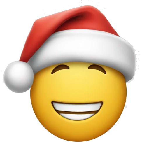 Happy face wearing a Santa hat emoji