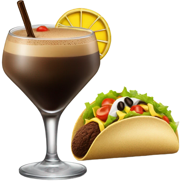 Espresso martini with a taco emoji