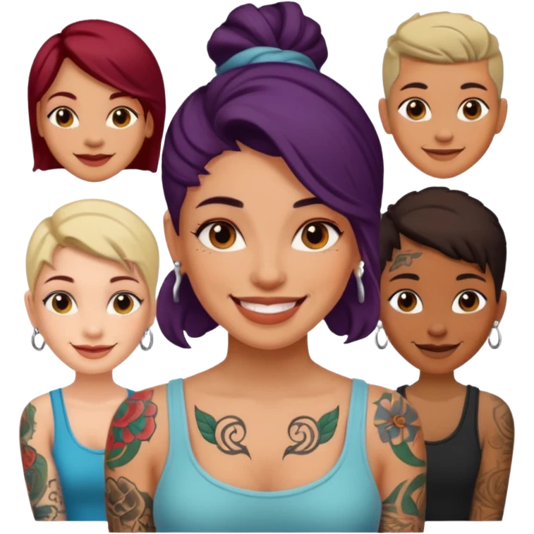 women with tatoos emoji