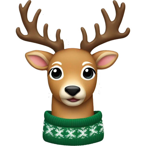 deer in a Christmas sweater emoji