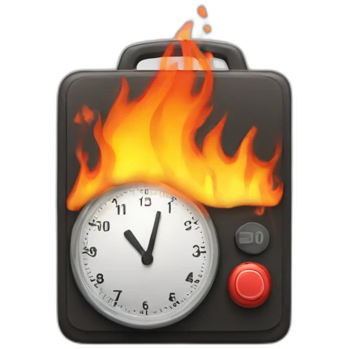 Timer on fire emoji