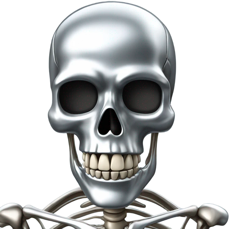 Skeleton made with chrome emoji