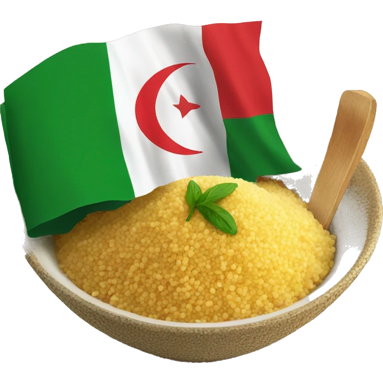 Couscous meal with Algerian flag emoji