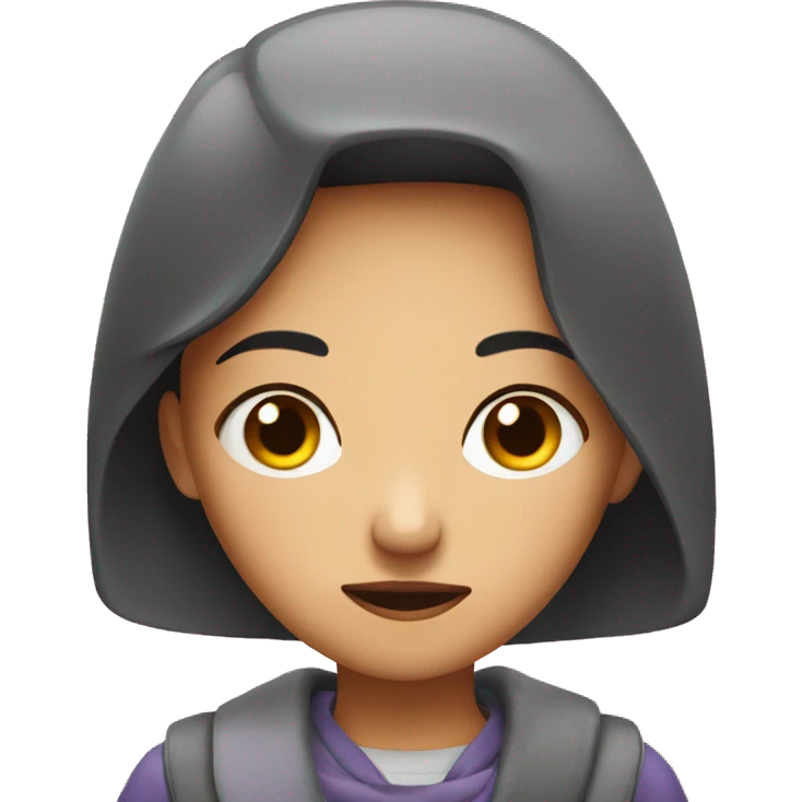 Suspicious look on girl face emoji
